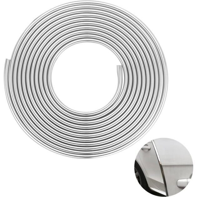 Garniture Chromée Universelle pour Portières – Bande Anti-Choc et Décorative 10M