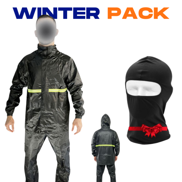 Pack Tenue de Pluie Imperméable Veste + Pantalon avec Cagoule