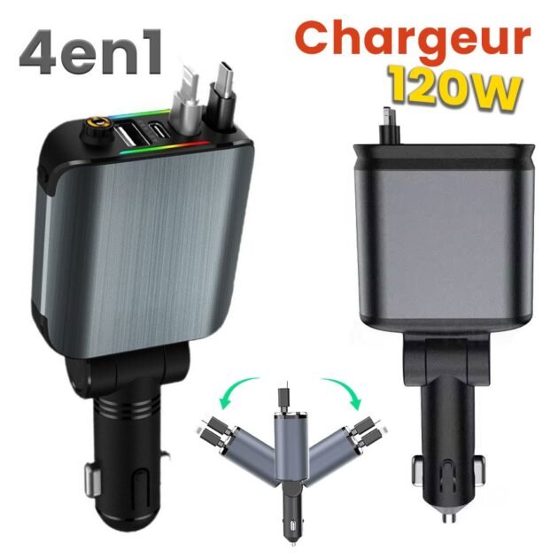 Chargeur Allume-Cigare 4-en-1 Ofottofo Compatibilité universelle