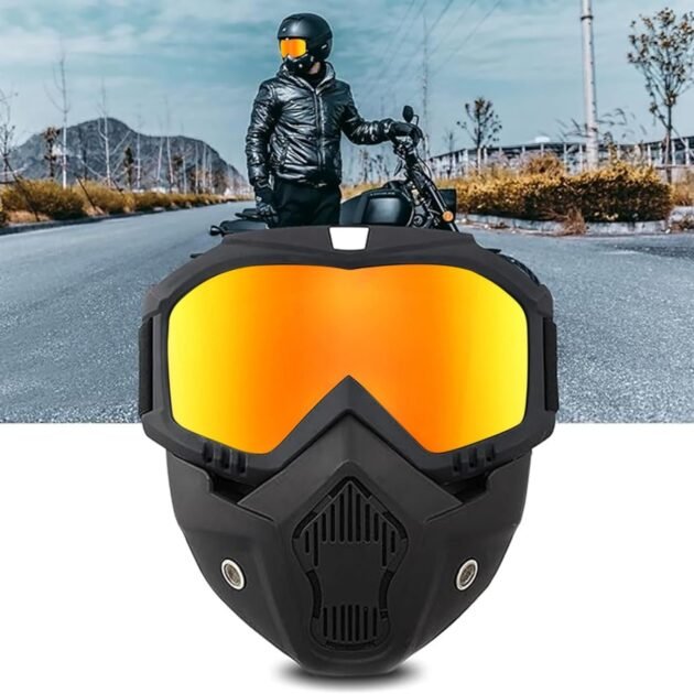 Casque Moto avec Lunettes Amovibles – Style , Protection et Liberté Totale