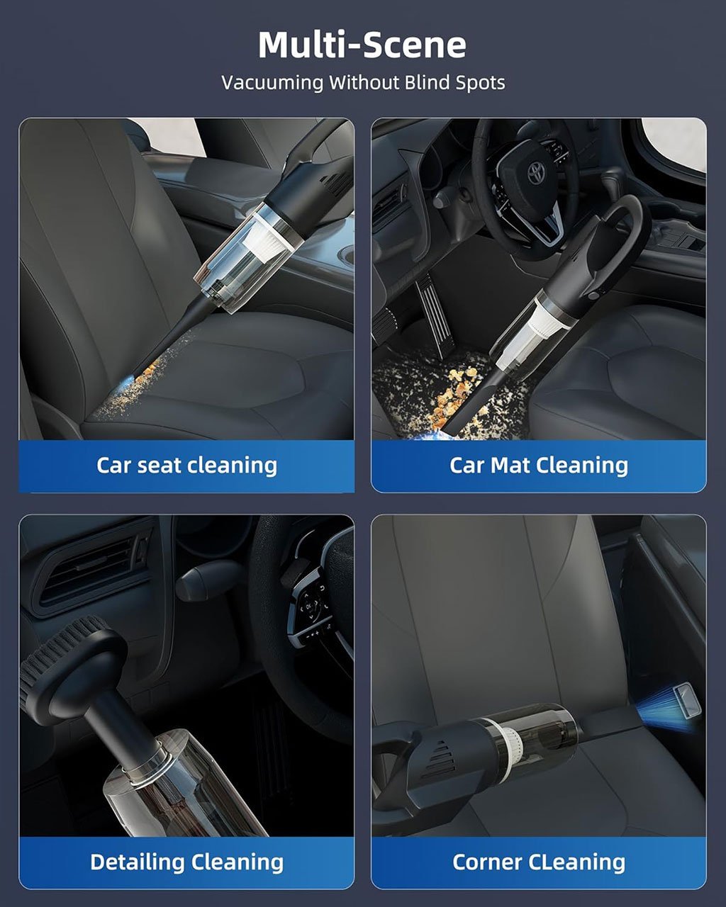 Aspirateur à Main Sans Fil Puissant pour Voiture - Aspiration 8500 Pa - Image 2