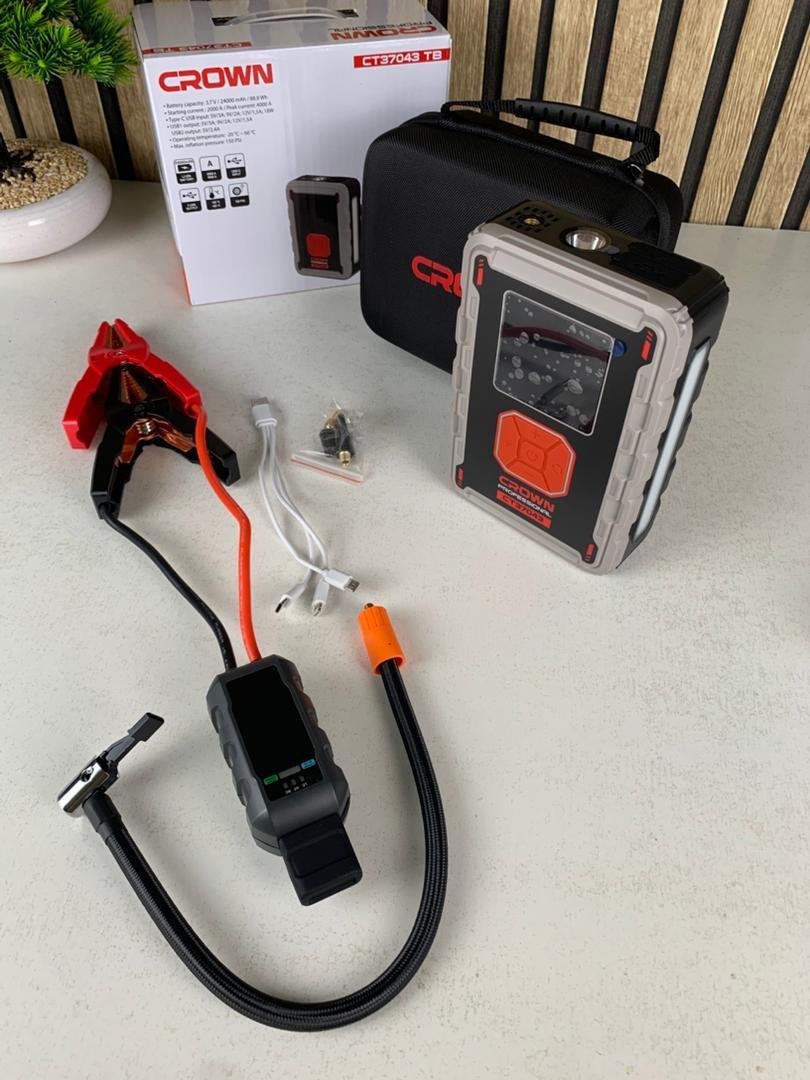 Booster Auto CROWN CT37043 – Démarreur 2000A avec Compresseur & Power Bank Intégré - Image 8