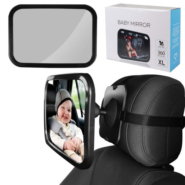 Rétroviseur Bébé Grand Angle 360° – Une Vision Claire, Une Conduite Sereine
