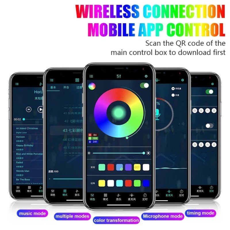 LED Musical pour Voiture - Synchronisation Sonore, Réglage de Luminosité - Image 2