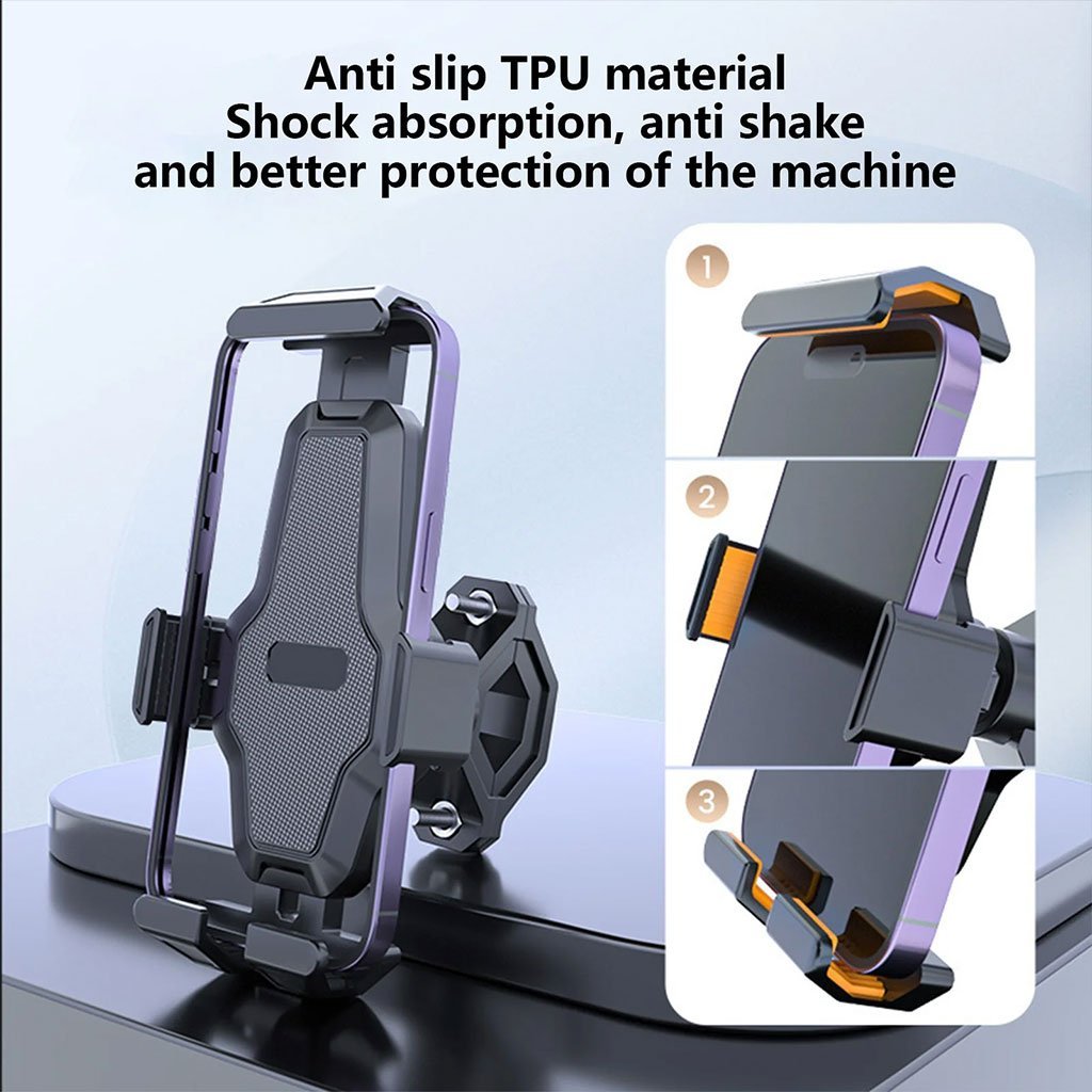 Support Téléphone Vélo et Moto Auto-Lock Rotation 360° - Image 6