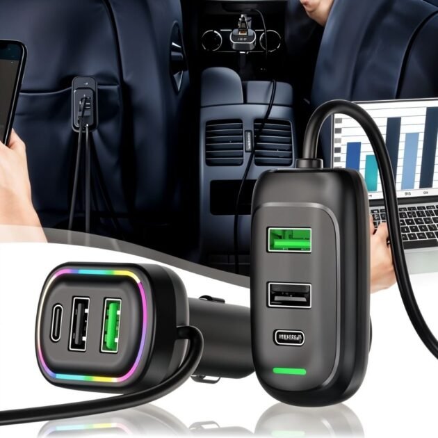 Chargeur Voiture 6 Ports USB Type-C rapide et efficace