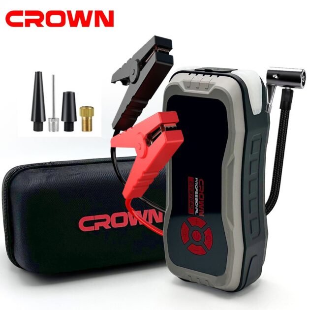 Booster CROWN CT37042 – Démarreur Auto Multifonction avec Compresseur & Power Bank