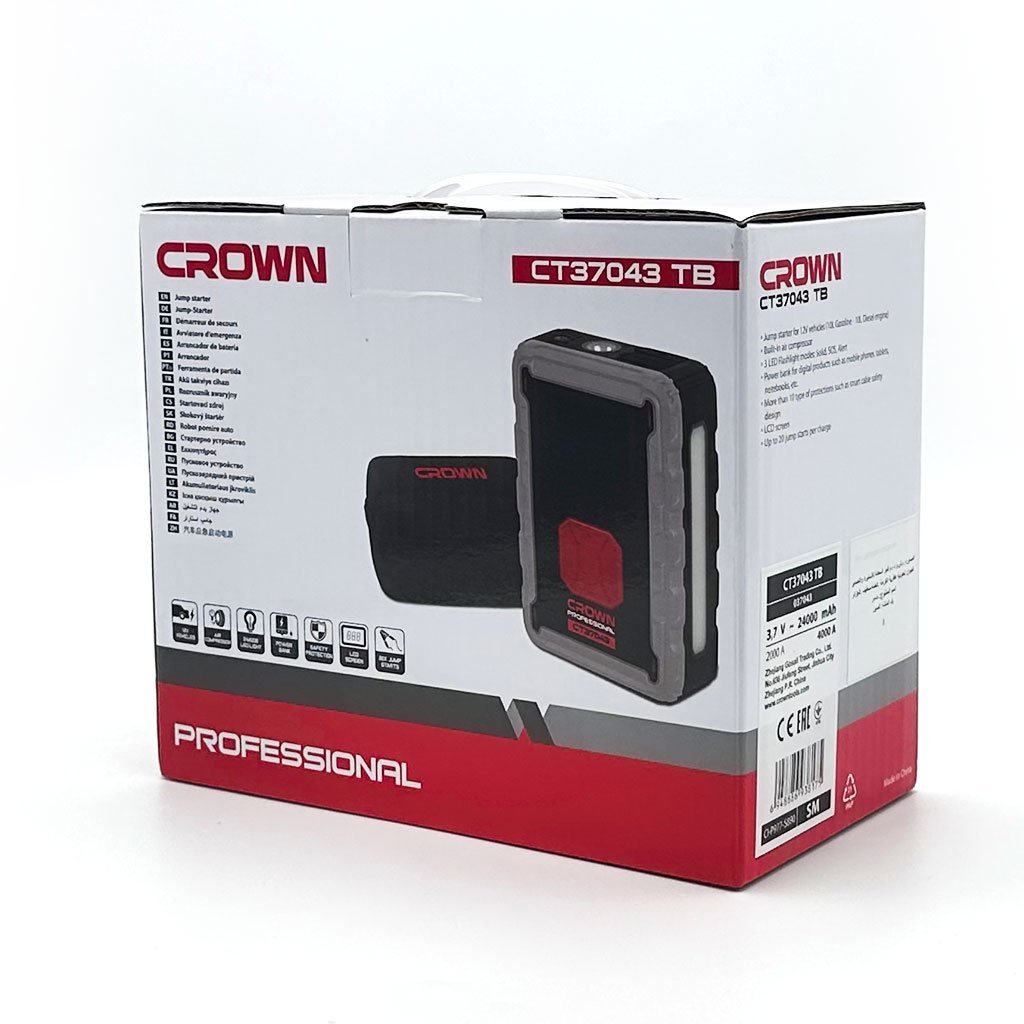 Booster Auto CROWN CT37043 – Démarreur 2000A avec Compresseur & Power Bank Intégré - Image 4