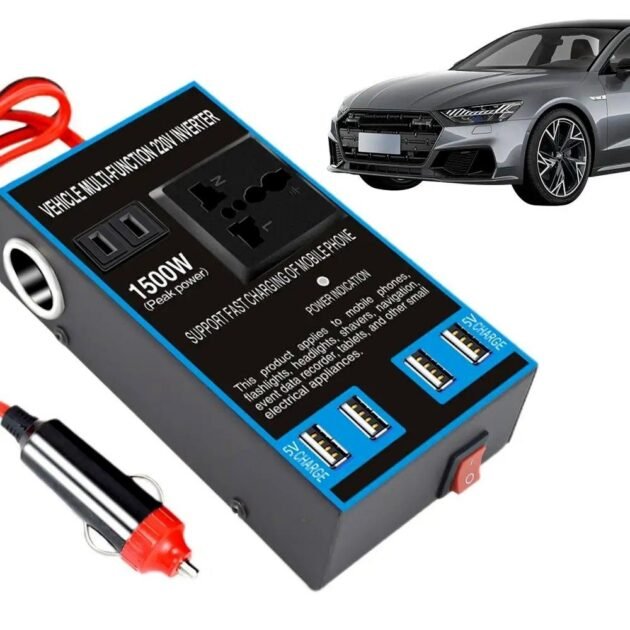 Convertisseur de Tension Voiture 1500W DC 12V/24V vers AC 110V/220V – Onduleur Puissant