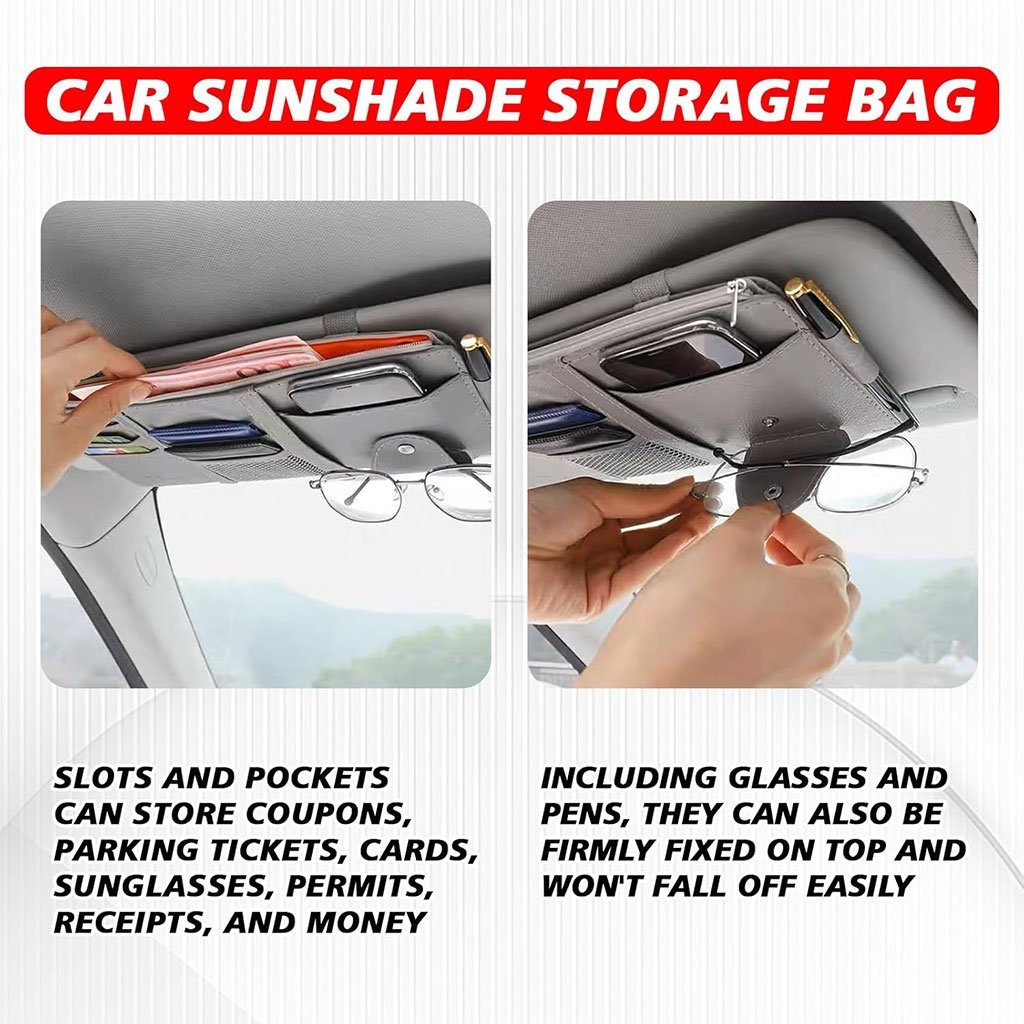 Organisateur Pare-Soleil Voiture – Rangement Intelligent en Cuir PU Premium - Image 5