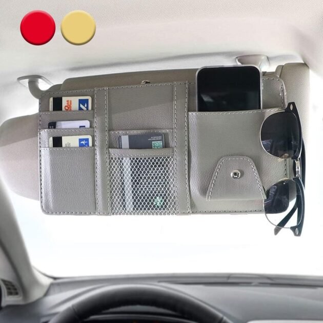 Organisateur Pare-Soleil Voiture – Rangement Intelligent en Cuir PU Premium