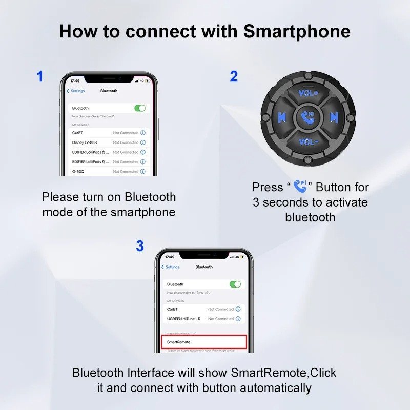 Contrôleur Bluetooth Multimédia pour Contrôler l’audio et les appels - Image 2