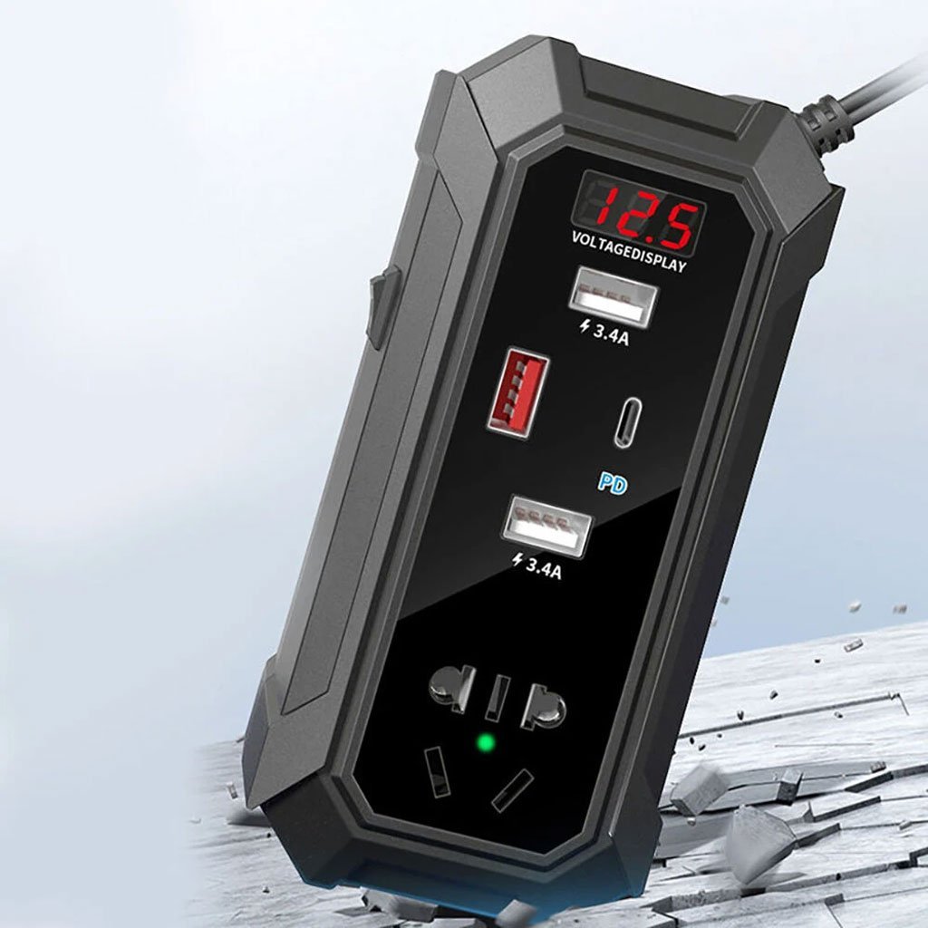 Inverter de Voiture 12V/24V à 220V Multiports Super Fast Charge – Puissance et Sécurité en Route - Image 3