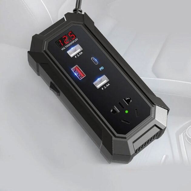 Inverter de Voiture 12V/24V à 220V Multiports Super Fast Charge – Puissance et Sécurité en Route