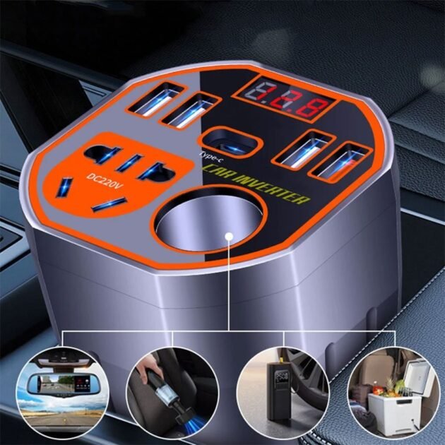Convertisseur de Puissance Voiture 12V/24V vers 220V – L’Énergie Partout, Même en Route