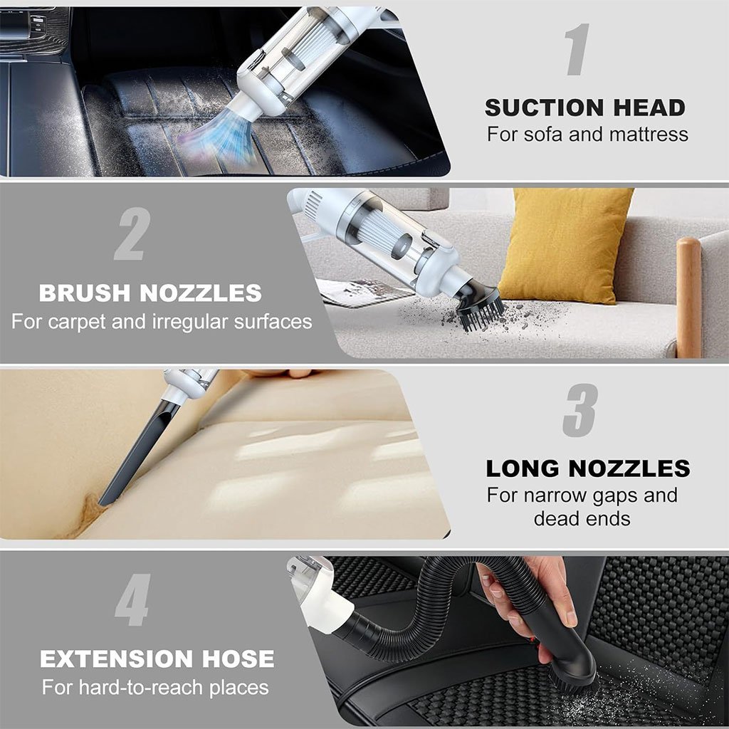 Aspirateur Portable à Main Sans Fil 10000 Pa Capacité de 450 ml - Image 4