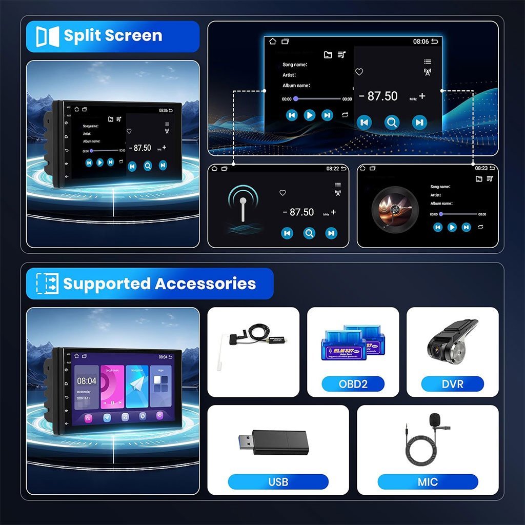 Autoradio 2 Din 7 Pouces – Écran Tactile & Bluetooth - Image 4