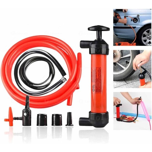 Pompe à Carburant & Air 3-en-1 – Pompe Manuelle Polyvalente