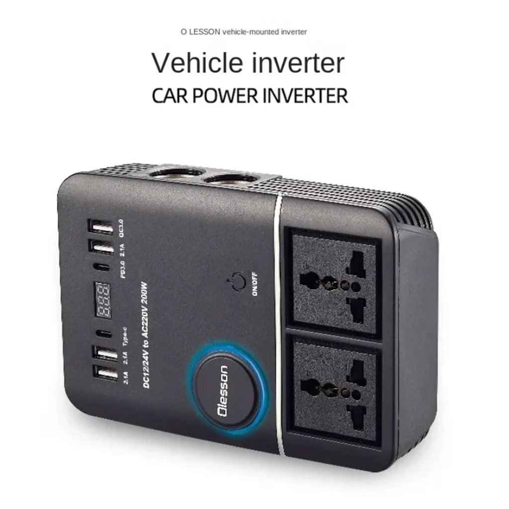 Onduleur de voiture USB Type-C Olesson 1661 220V/200W - Image 3