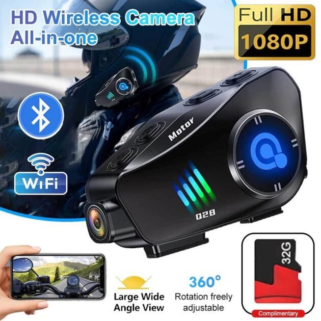 Casque Bluetooth avec caméra HD pour Casque Moto avec Camera Full HD App Control