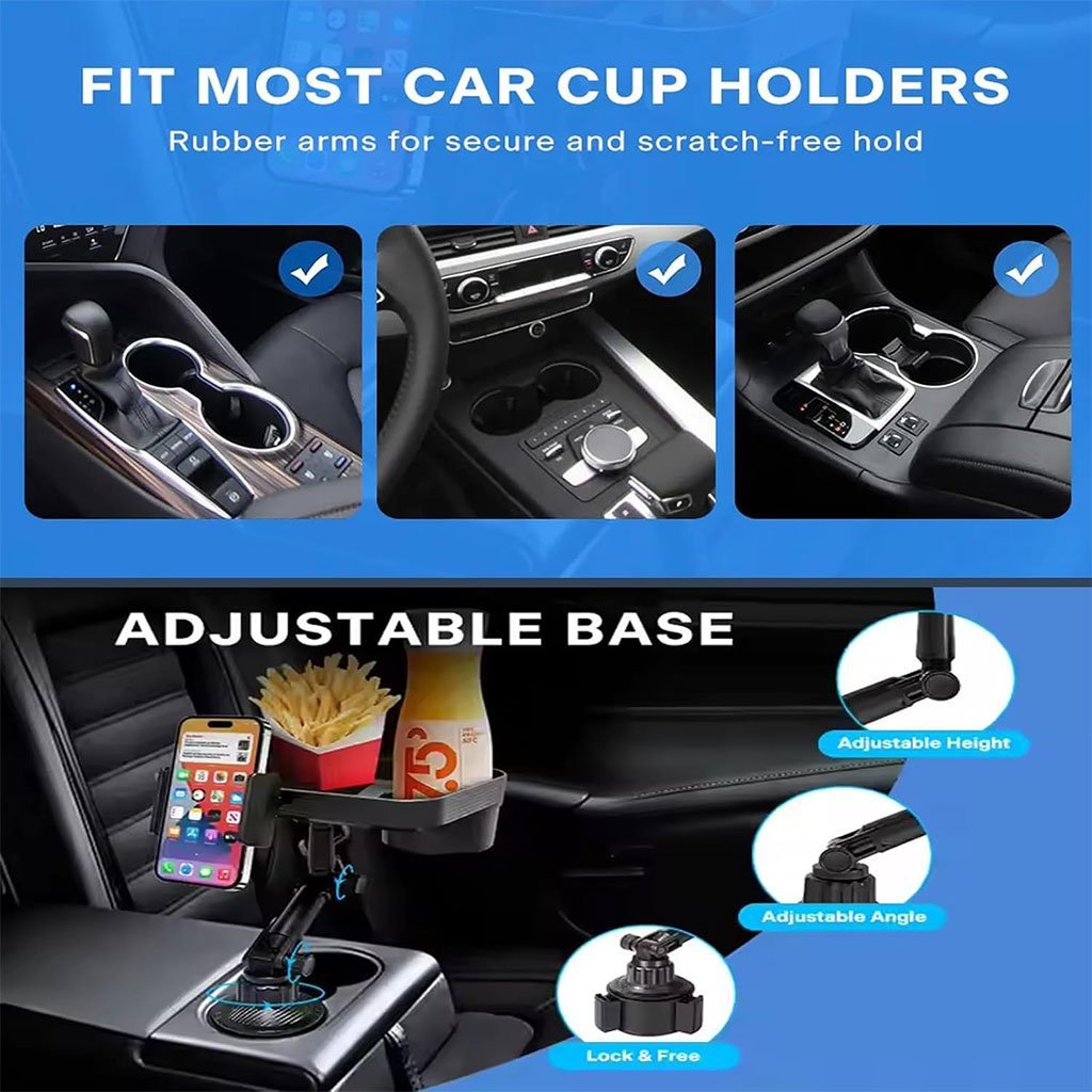 Tablette pivotante pour porte-gobelets de voiture - Image 2