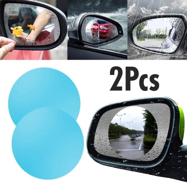 Film de Rétroviseur Étanche Anti-Buée pour Voiture (2Pcs) – Vision Claire par Tous les Temps
