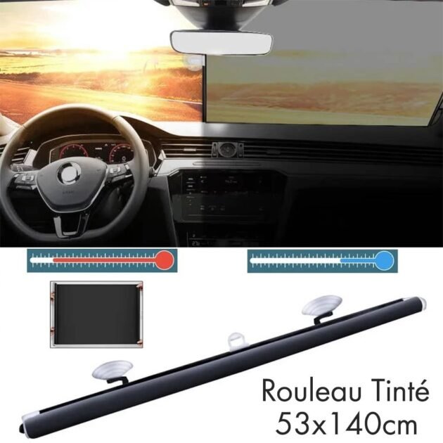 Pare-Soleil Occultant Voiture avec Ventouses 140x53cm