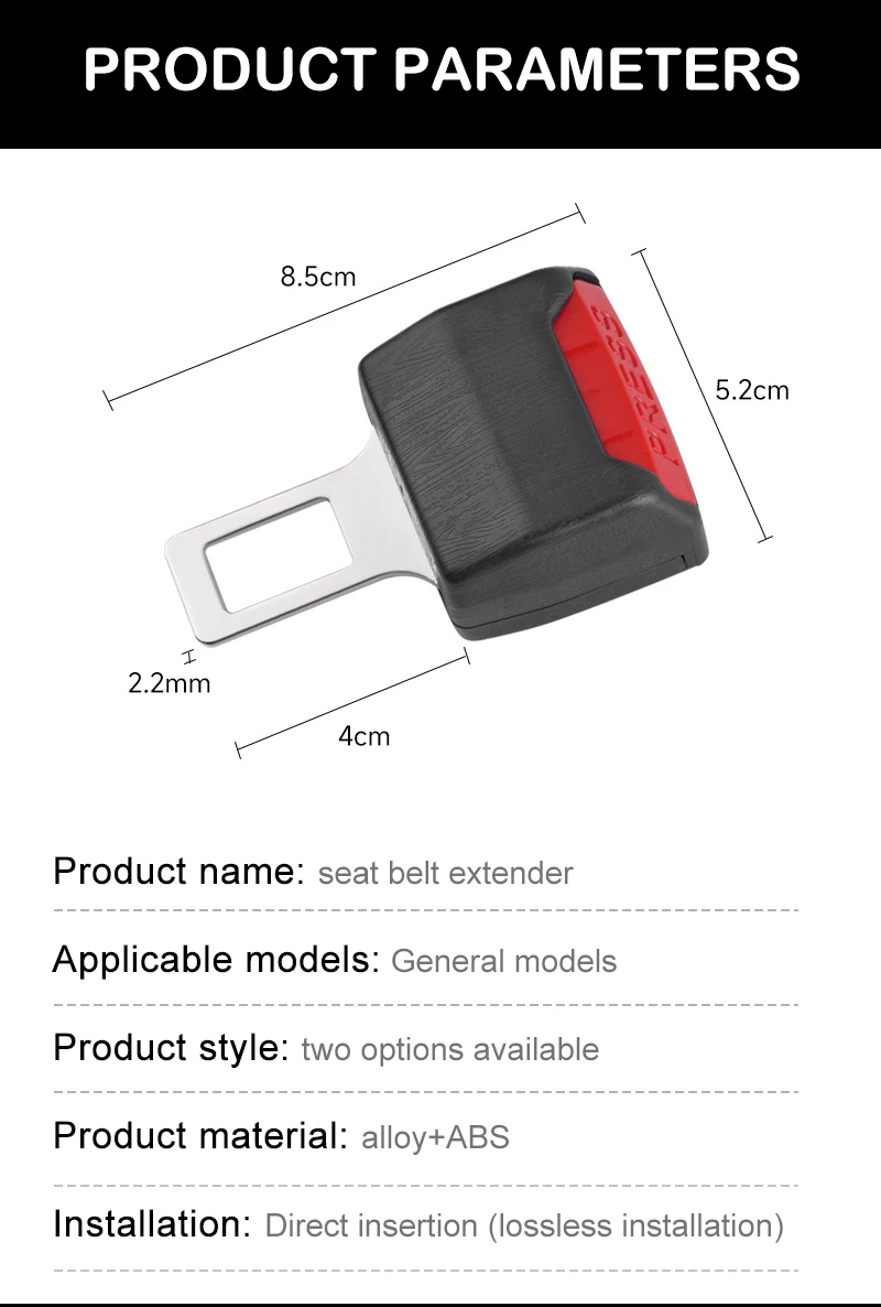 Extension de Boucle de Ceinture de Sécurité – 4 Pièces pour Plus de Confort et Sécurité en Voiture - Image 3