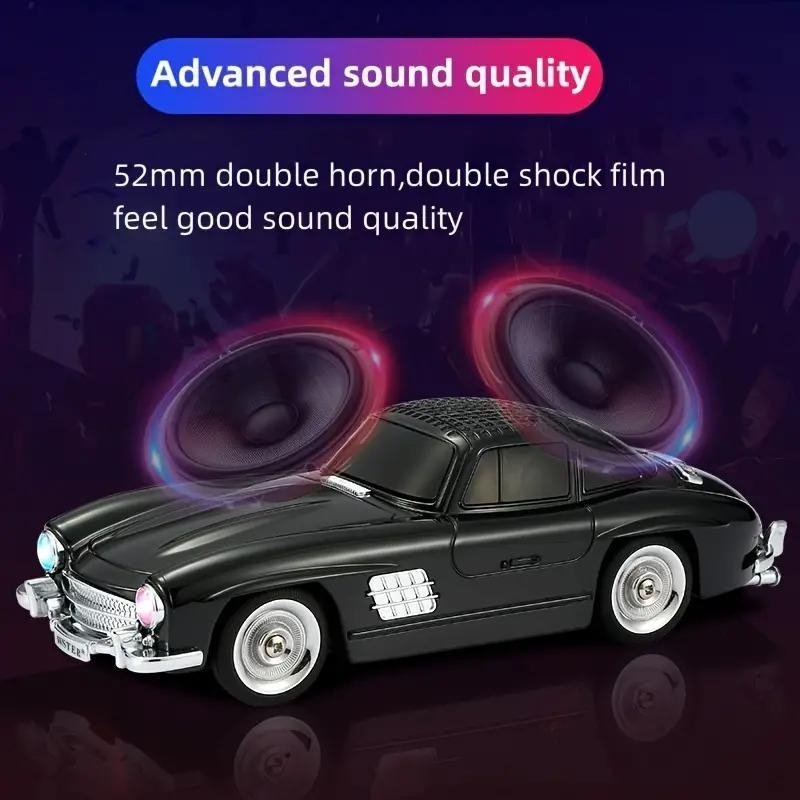 Haut-parleur audio Bluetooth sans fil En forme de Voiture Vintage - Image 2