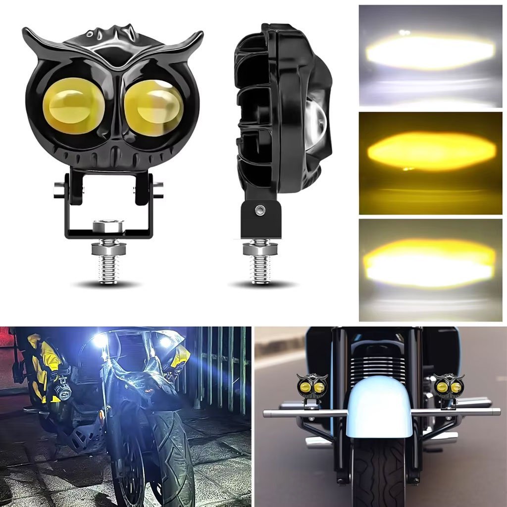 Phares LED de hibou Puissants antibrouillard pour la moto 1Pcs