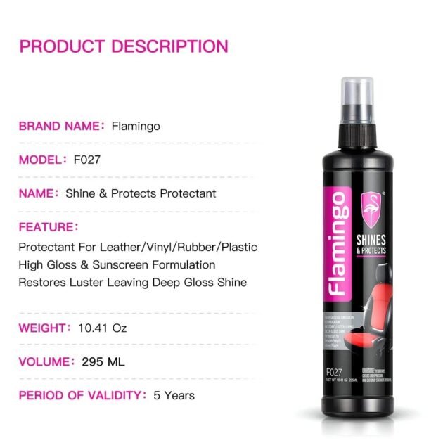 FLAMINGO Brillance et Protection Intérieure pour Voitures 295 ml – Éclat et Protection Durables
