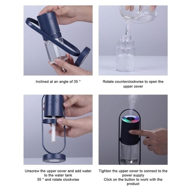 Humidificateur Portable LED RGB multicolore 200 ml