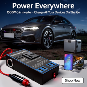 Convertisseur de Tension Voiture 1500W DC 12V/24V vers AC 110V/220V – Onduleur Puissant